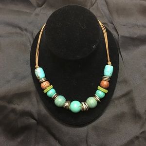 Coldwater creek necklace brown turquoise green